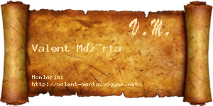 Valent Márta névjegykártya