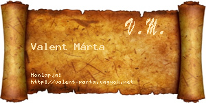 Valent Márta névjegykártya